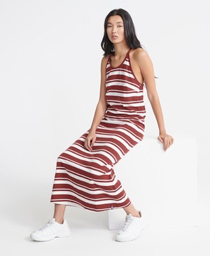 Superdry Summer Stripe Maxi Női Ruhák Rózsaszín | NPRIX0941